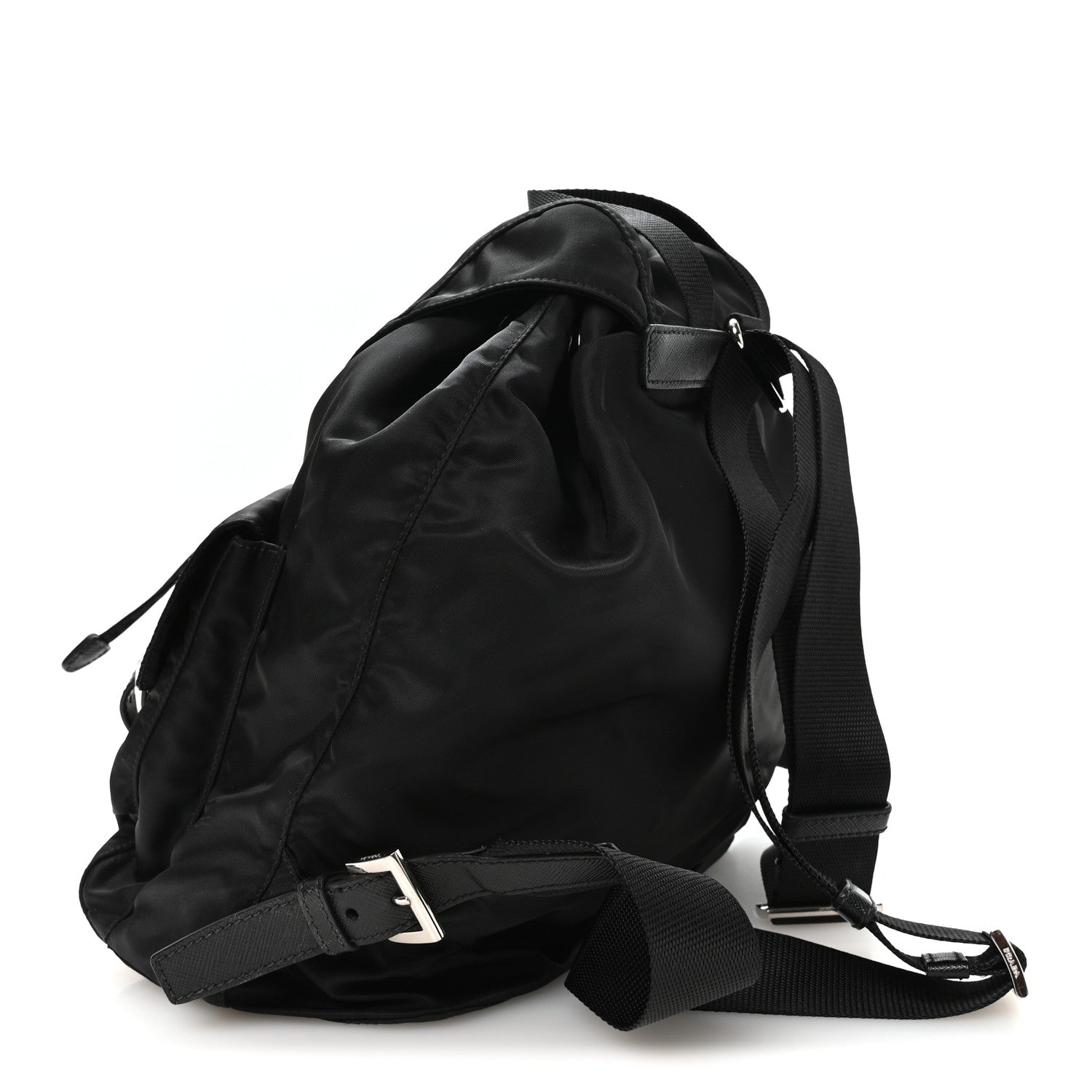 Prada Tessuto Nylon Saffiano Medium Backpack Black 2 of 11