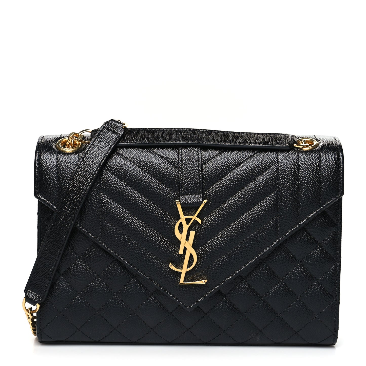 Grain De Poudre Textured Mixed Matelasse Triquilt Medium Monogram Satchel Black