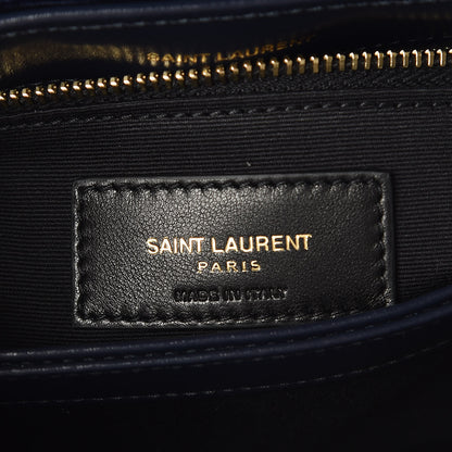 Saint Laurent Velvet Y Quilted Monogram Toy Loulou Crossbody Bag Navy 8 of 8