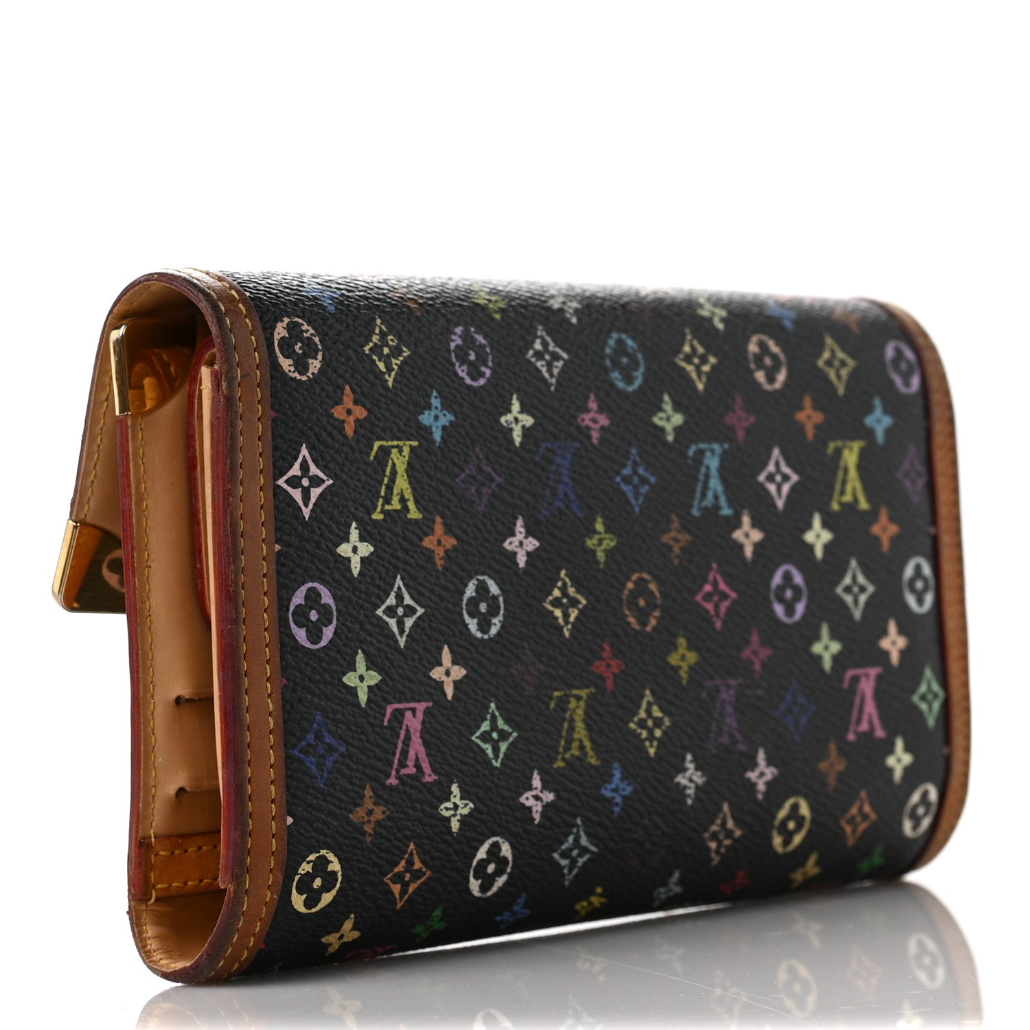 Louis Vuitton Monogram Multicolor Porte Tresor International Wallet Black 3 of 13