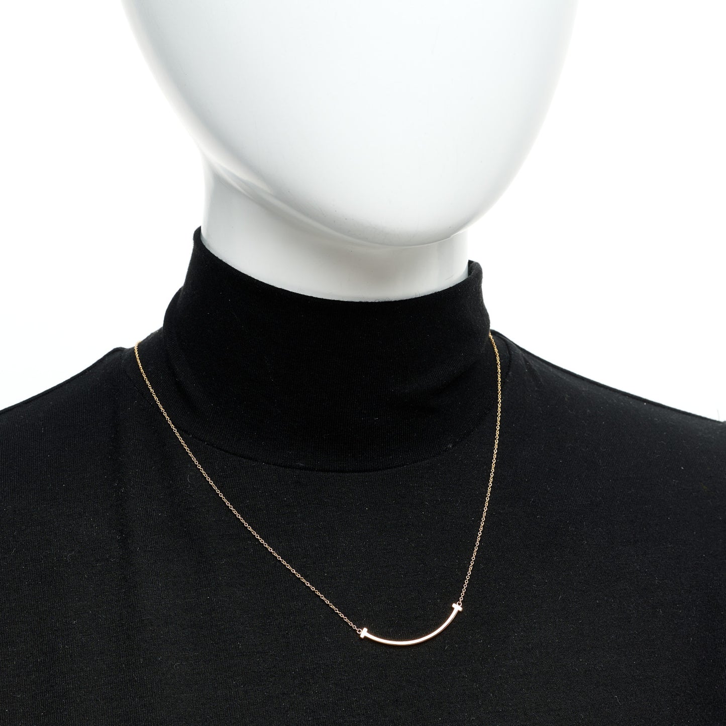 18K Rose Gold Small T Smile Pendant Necklace