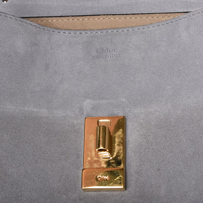 Chloe Suede Smooth Calfskin Drew Shoulder Bag Fresh Blue 10 of 10