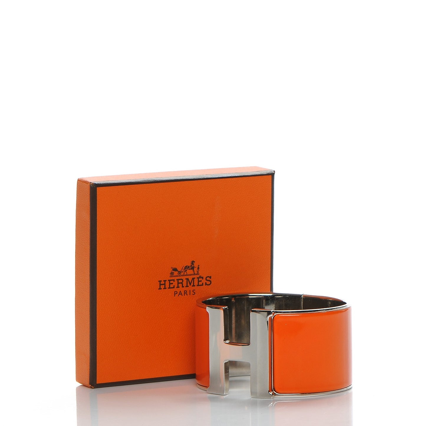 Enamel Extra Wide Clic Clac H Bracelet GM Orange