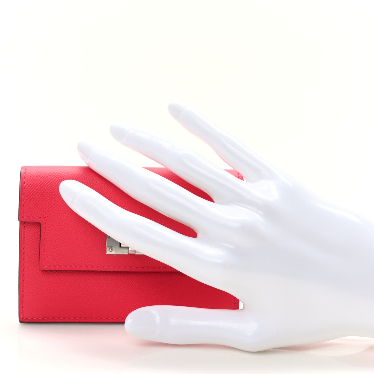 Hermes Madame Calfskin Kelly Slim Wallet Rose Extreme 2 of 9