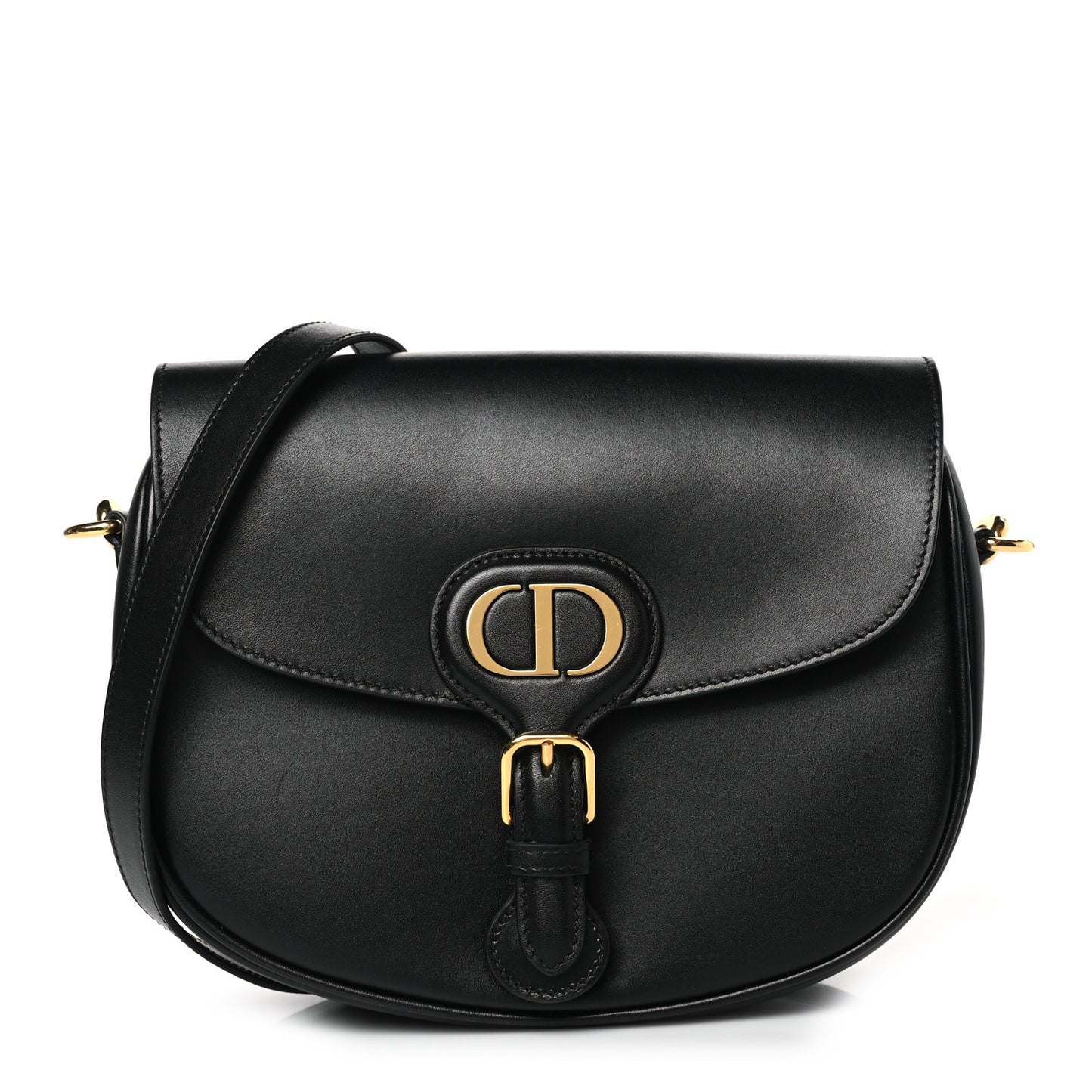 Box Calfskin Medium Bobby Flap Black