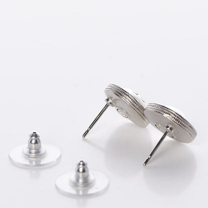Chanel Pearl Crystal CC Earrings Silver 3 of 5