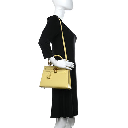Hermes Epsom Kelly Sellier 25 Jaune Poussin 2 of 14