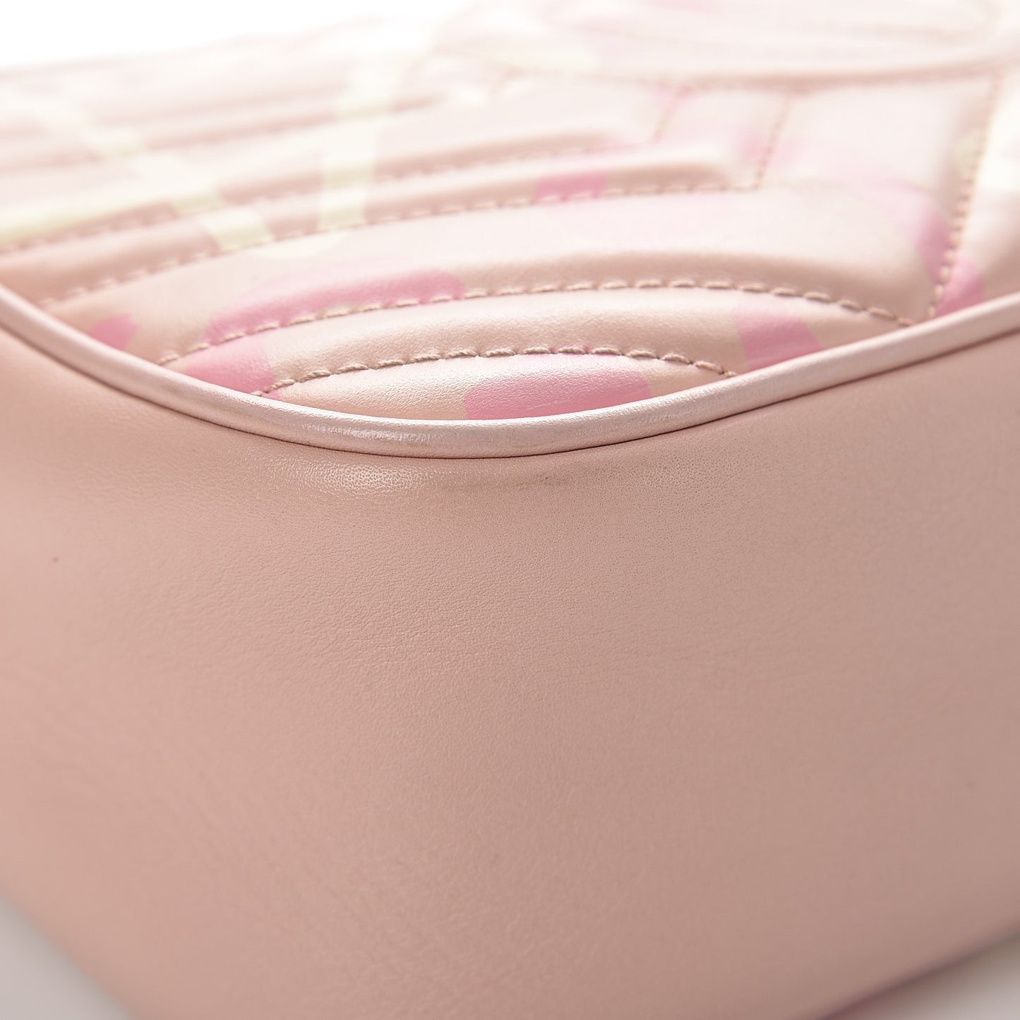 Calfskin Matelasse GucciGhost Small GG Marmont Chain Shoulder Bag Perfect Pink Rosa Ivory