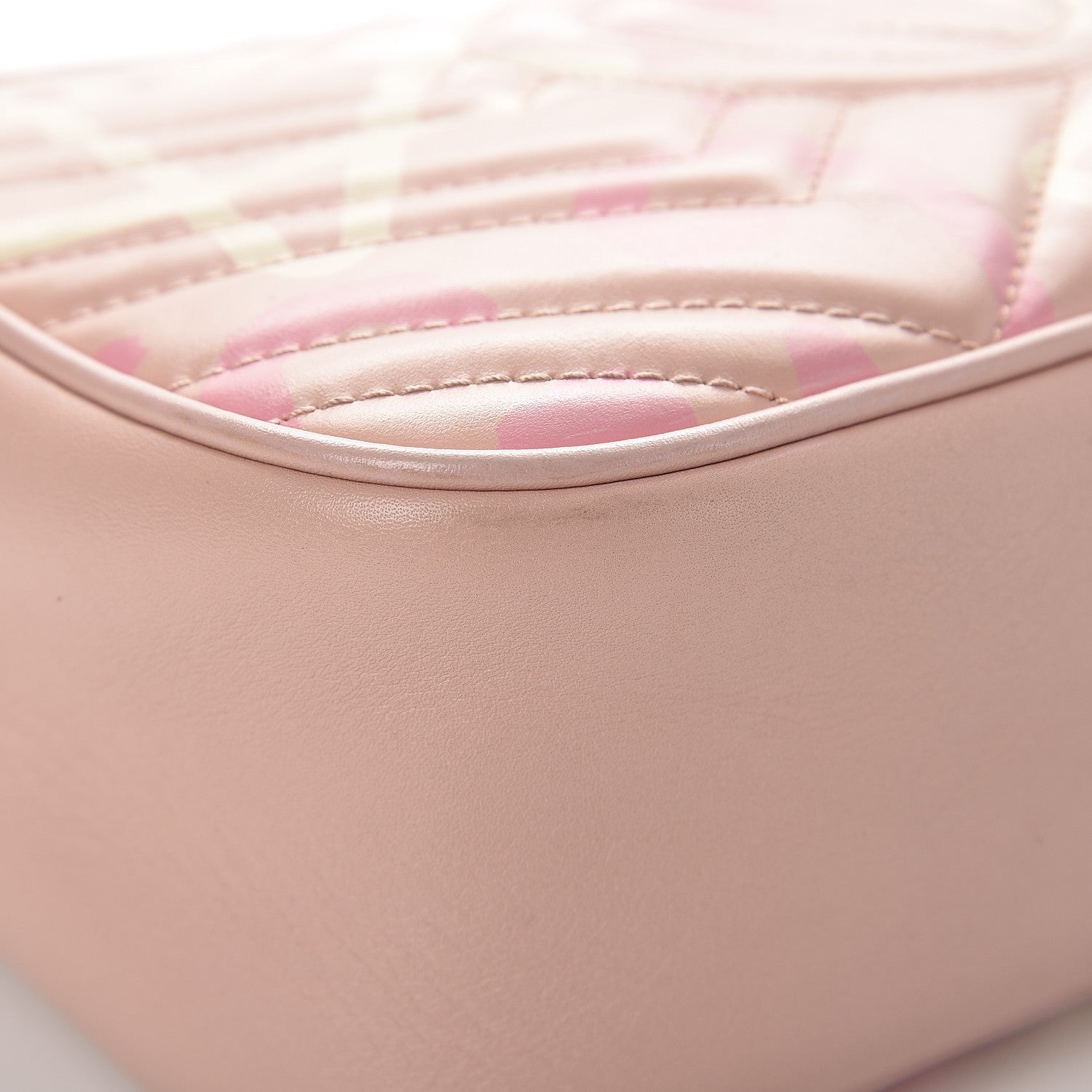 Gucci Calfskin Matelasse GucciGhost Small GG Marmont Chain Shoulder Bag Perfect Pink Rosa Ivory 9 of 12