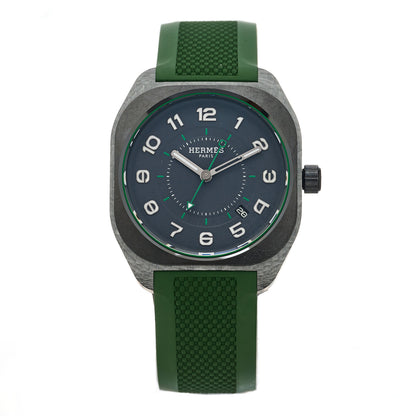 Hermes Glass Fiber Ceramic Rubber 39mm H08 Automatic Watch Vert 1 of 5