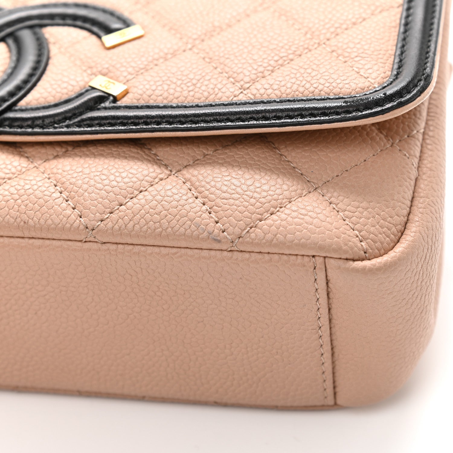 Chanel Caviar Quilted Small CC Filigree Flap Beige Black 11 of 11