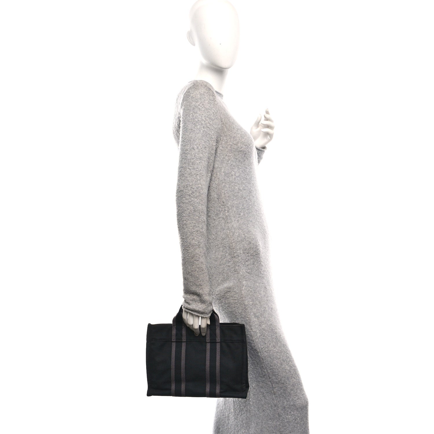 Hermes Canvas Tout Fourre PM Black 2 of 10