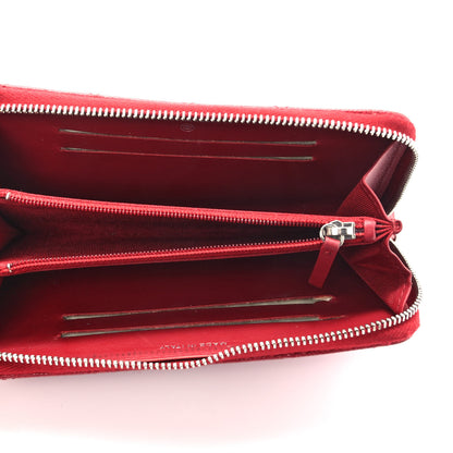 Chanel Caviar Quilted Medium Zip Around Wallet Red 5 of 9
