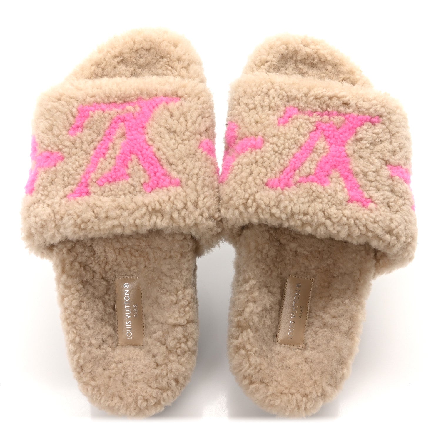 Louis Vuitton Shearling Paseo Flat Comfort Mule 36 Beige 1733489
