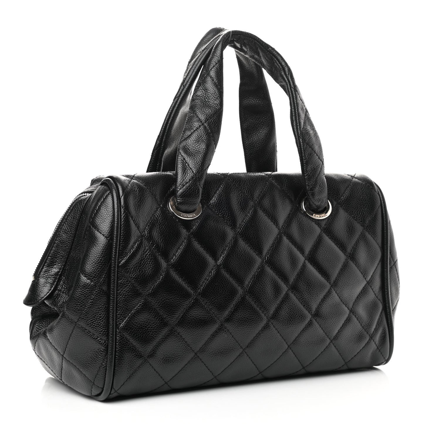 Caviar Quilted CC Timeless Bowler Black