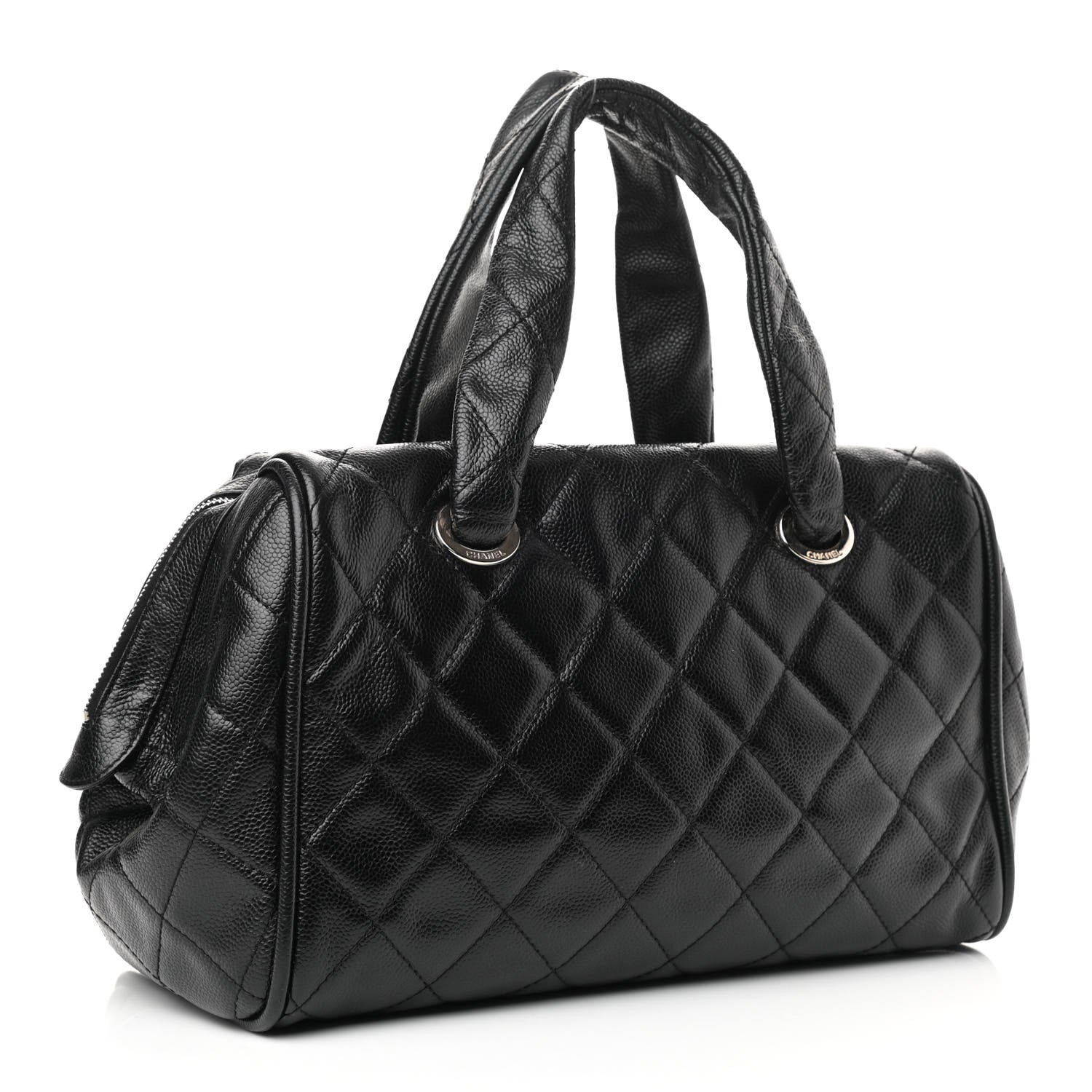 Chanel Caviar Quilted CC Timeless Bowler Black 3 of 10