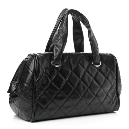 Chanel Caviar Quilted CC Timeless Bowler Black 3 of 10