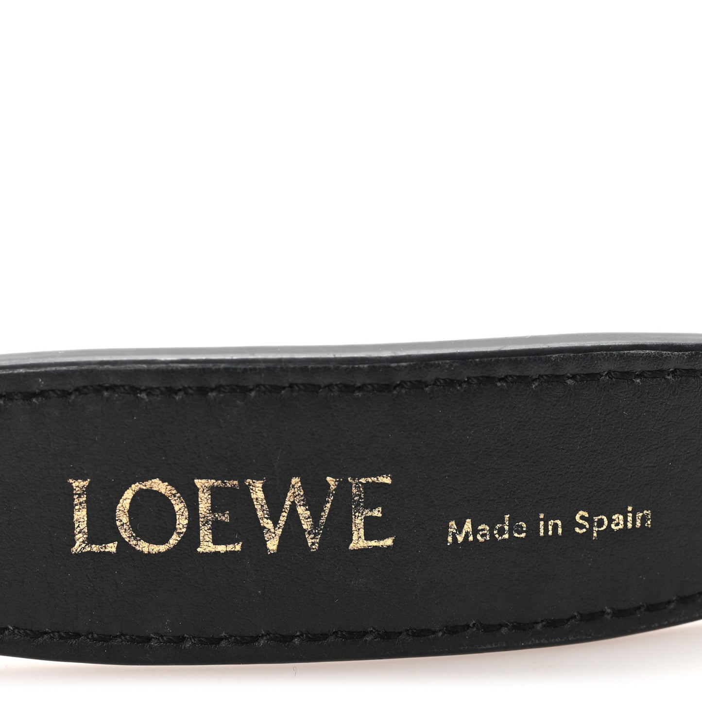 Calfskin Branded Short Strap Black