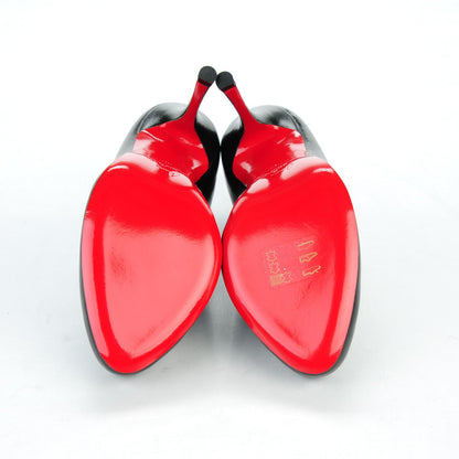 Christian Louboutin Shiny Nappa Toot Couverte 100 Pumps 35 Black 5 of 7