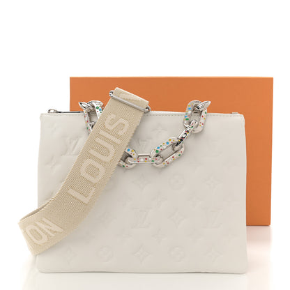 Louis Vuitton LV x YK Lambskin Embossed Monogram Coussin PM White 11 of 11