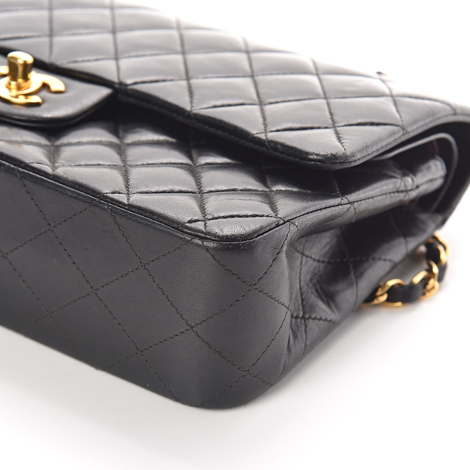 Chanel Lambskin Quilted Medium Double Flap Black 11 of 12
