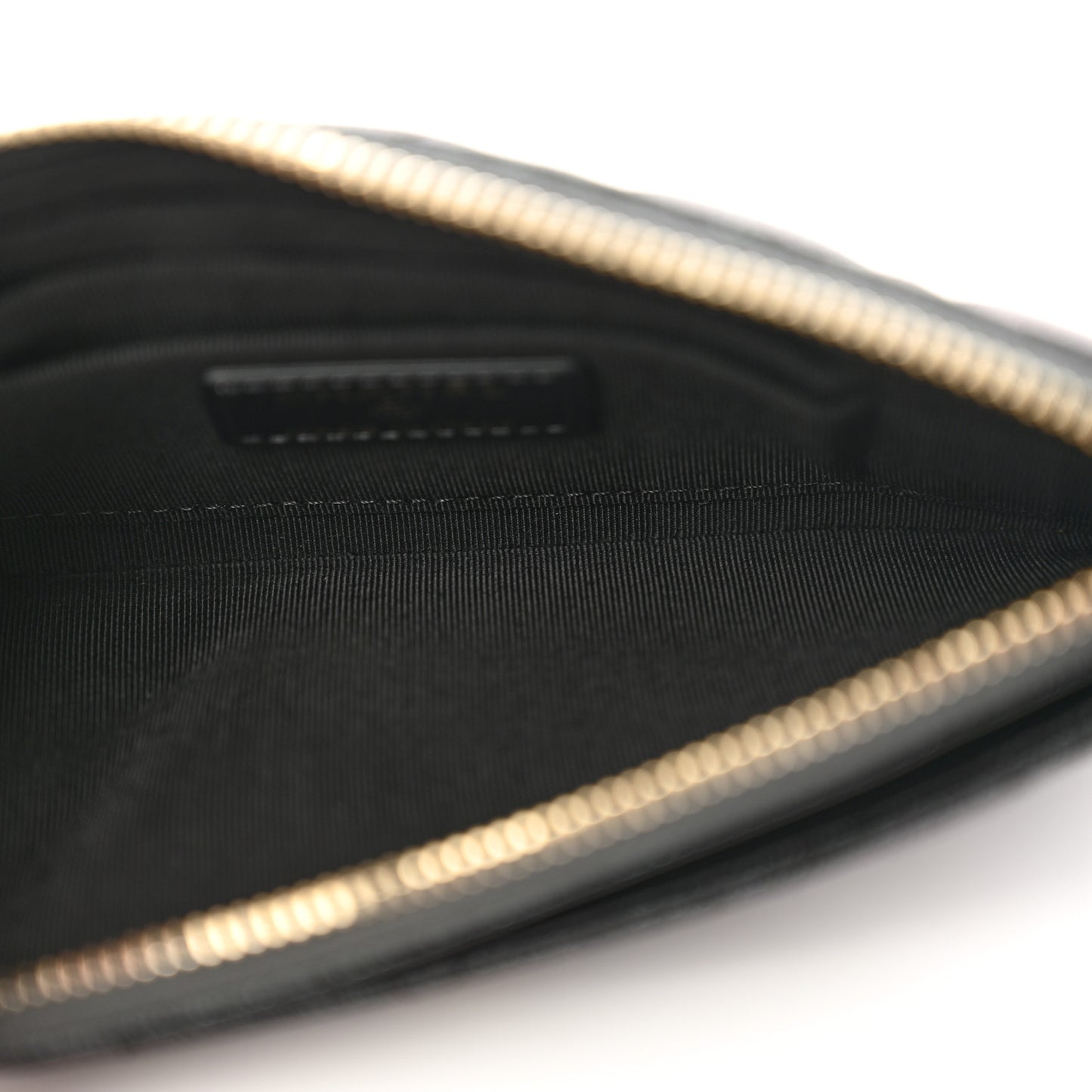 Iridescent Caviar Quilted Classic Zip Pouch Black