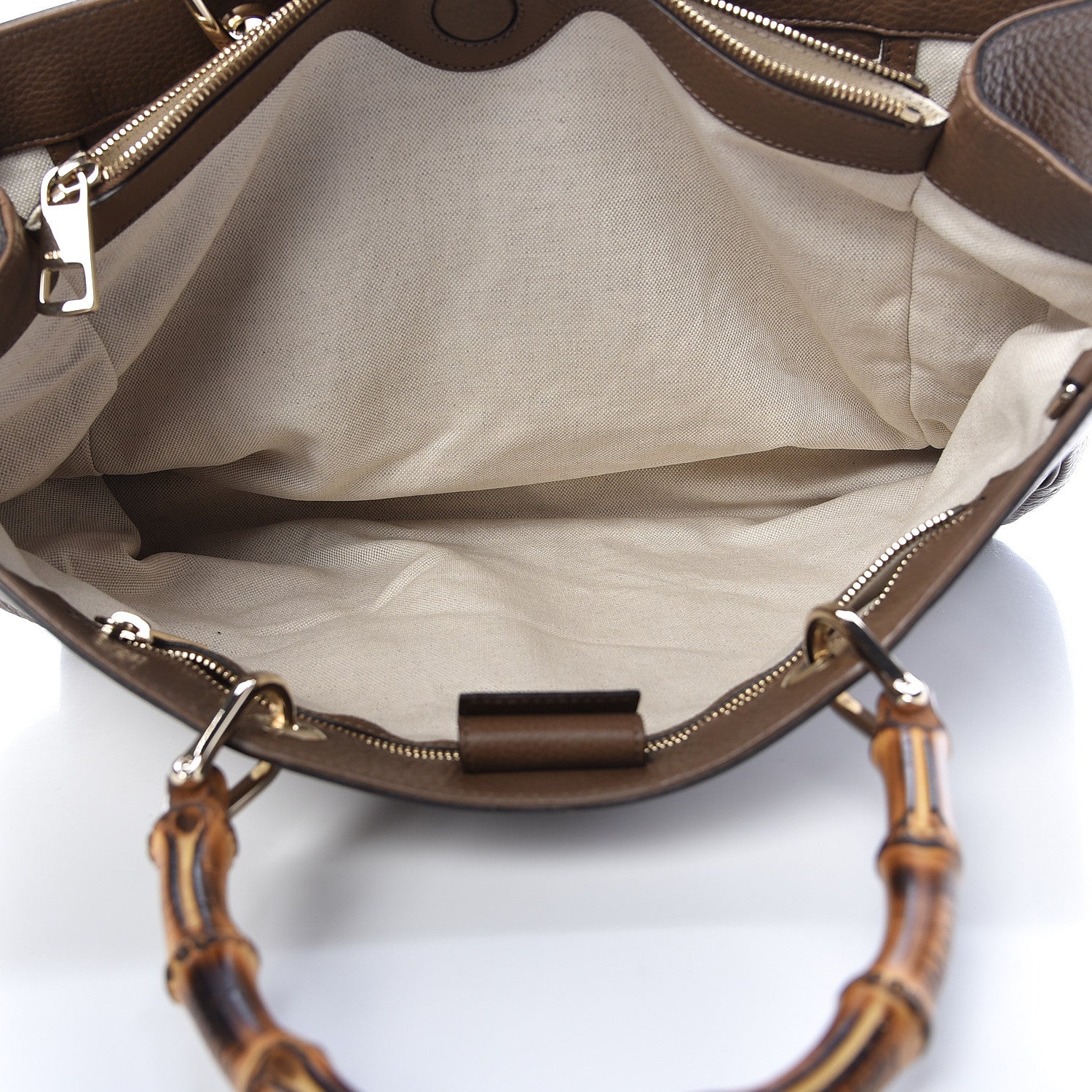 Gucci Cellarius Calfskin Large Bamboo Shopper Tote Acero 7 of 18