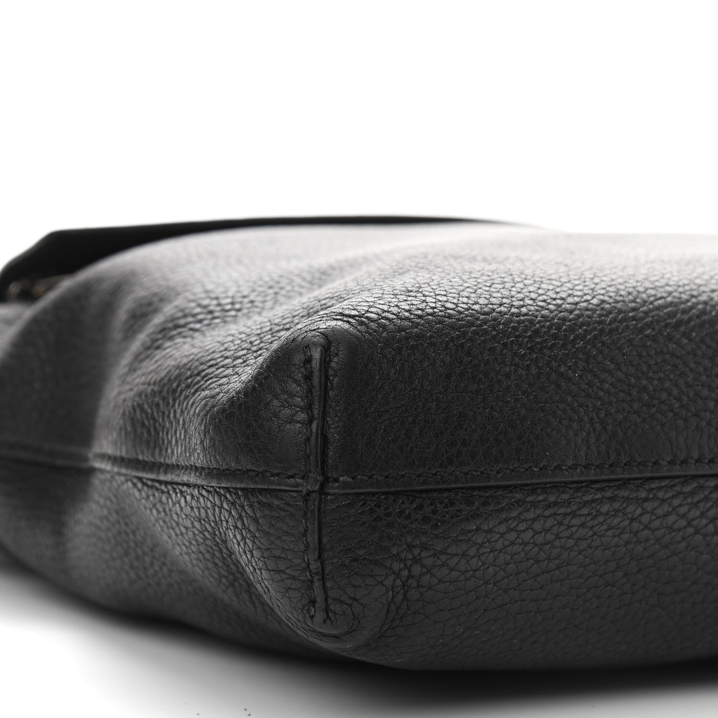 Pebbled Calfskin Medium Soho Messenger Bag Black