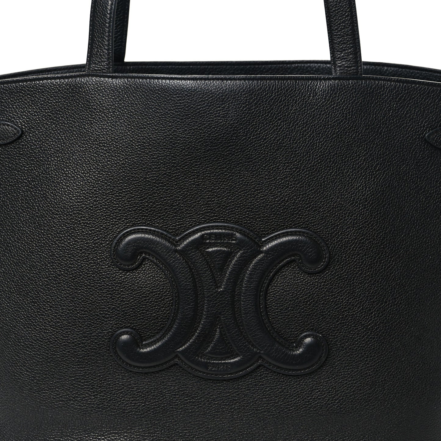 Grained Calfskin Triomphe Medium Cabas Anais Black