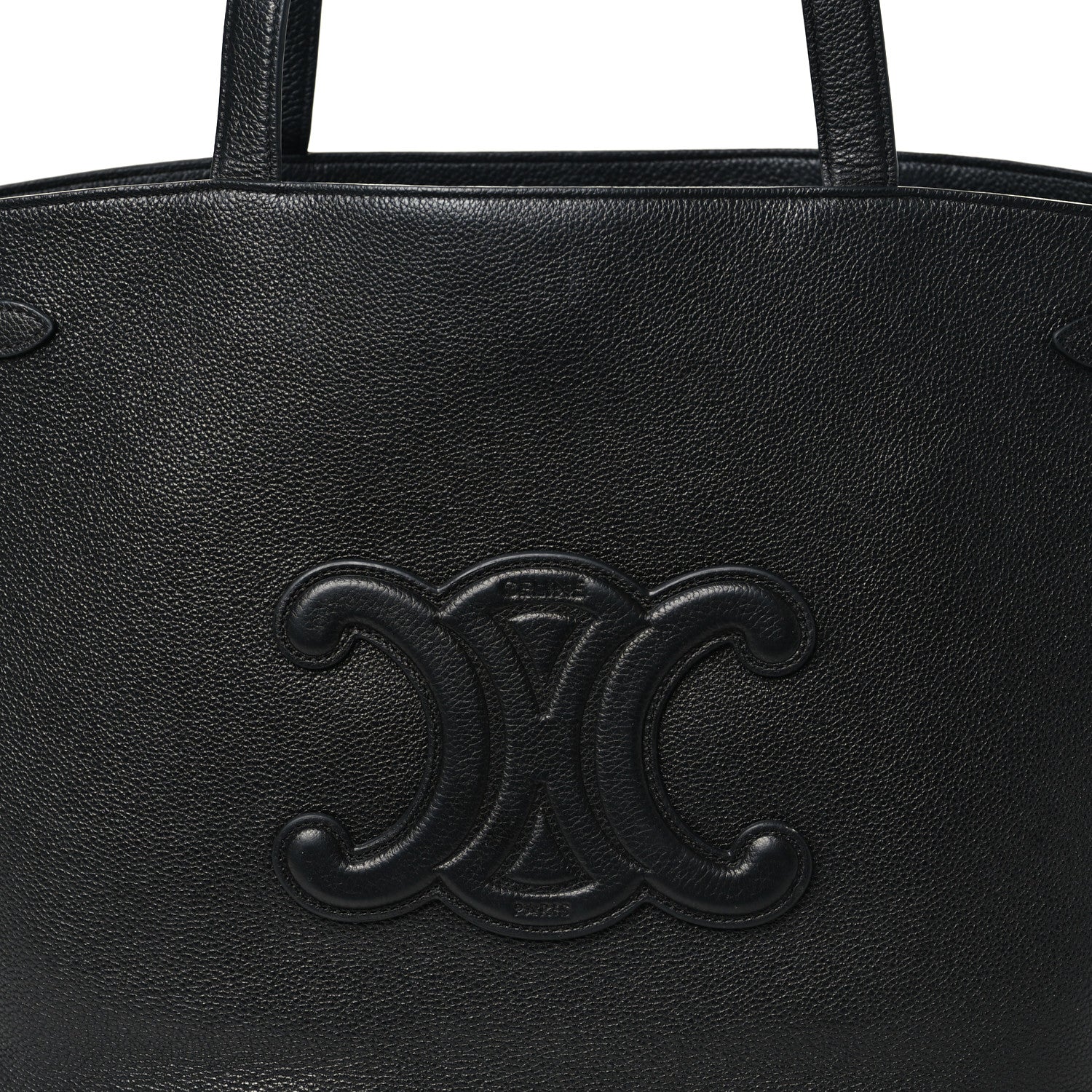 Celine Grained Calfskin Triomphe Medium Cabas Anais Black 6 of 8
