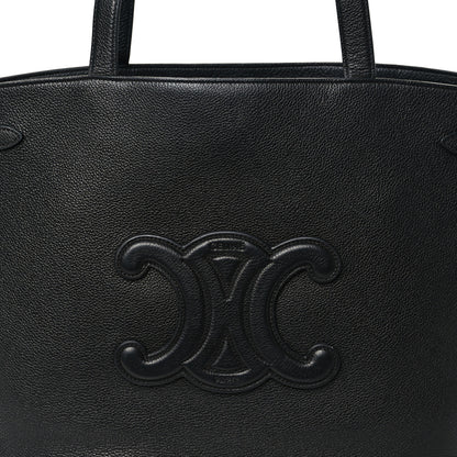 Celine Grained Calfskin Triomphe Medium Cabas Anais Black 6 of 8
