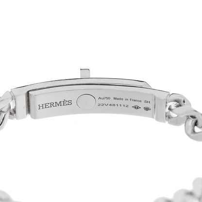 Hermes 18K White Gold Diamond TPM Kelly Gourmette Bracelet SH 4 of 5