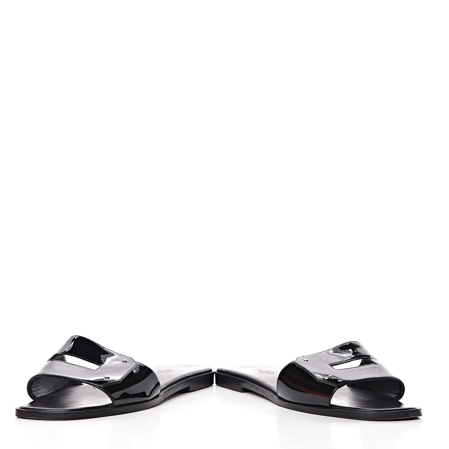 Hermes Patent View Sandals 37.5 Black 6 of 13