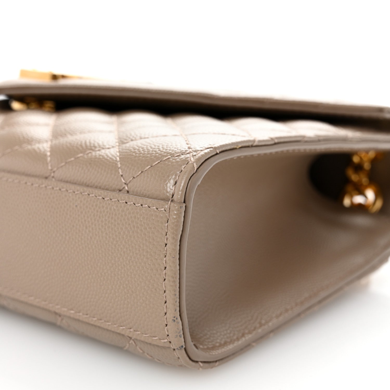 Saint Laurent Grain De Poudre Textured Mixed Matelasse Triquilt Medium Monogram Satchel Dusty Grey 9 of 9