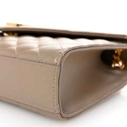 Saint Laurent Grain De Poudre Textured Mixed Matelasse Triquilt Medium Monogram Satchel Dusty Grey 9 of 9