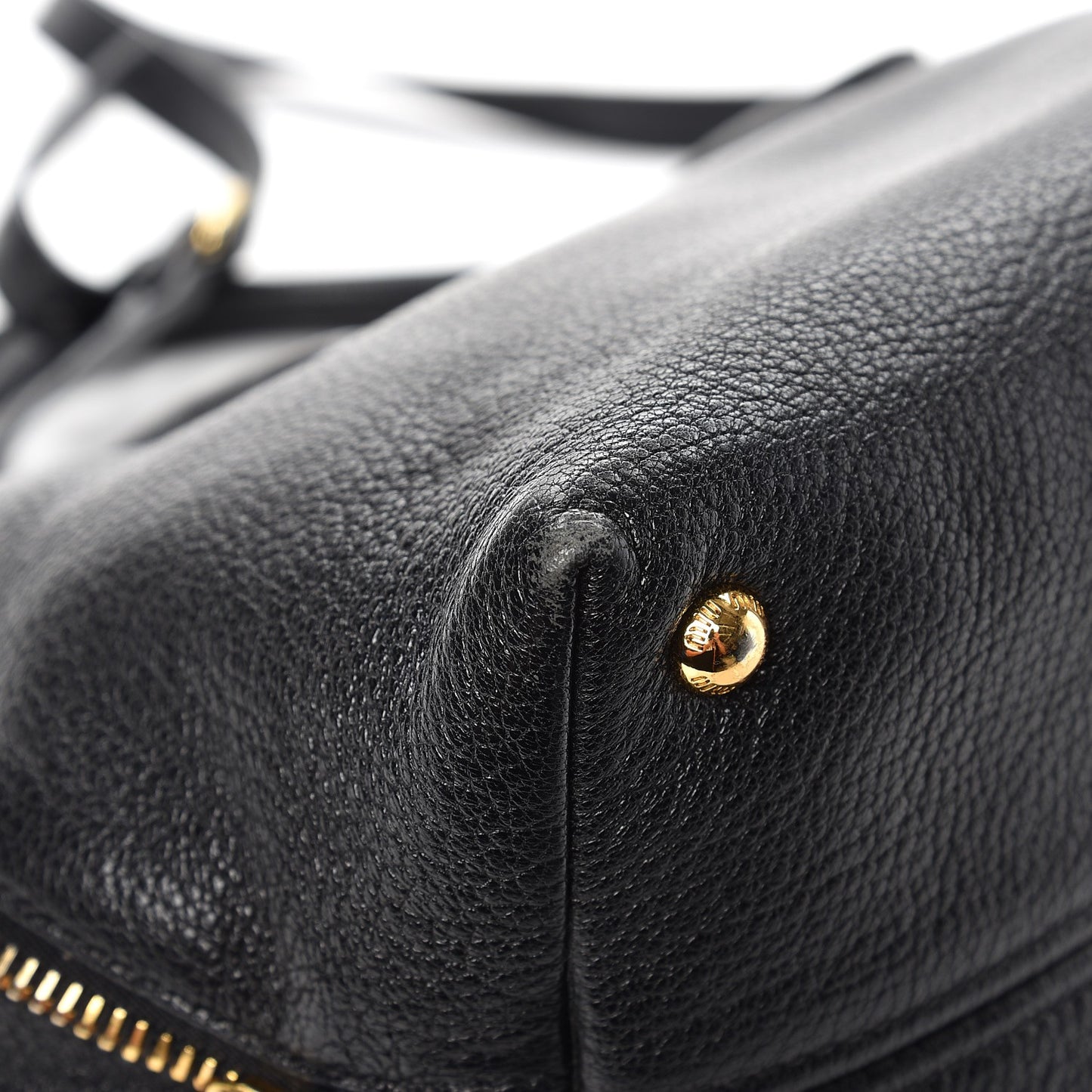 Goatskin Madras Zip Tote Nero Black