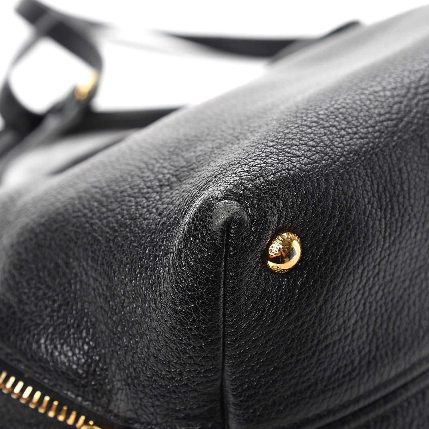 Miu Miu Goatskin Madras Zip Tote Nero Black 9 of 12