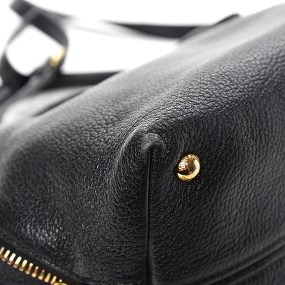 Miu Miu Goatskin Madras Zip Tote Nero Black 9 of 12