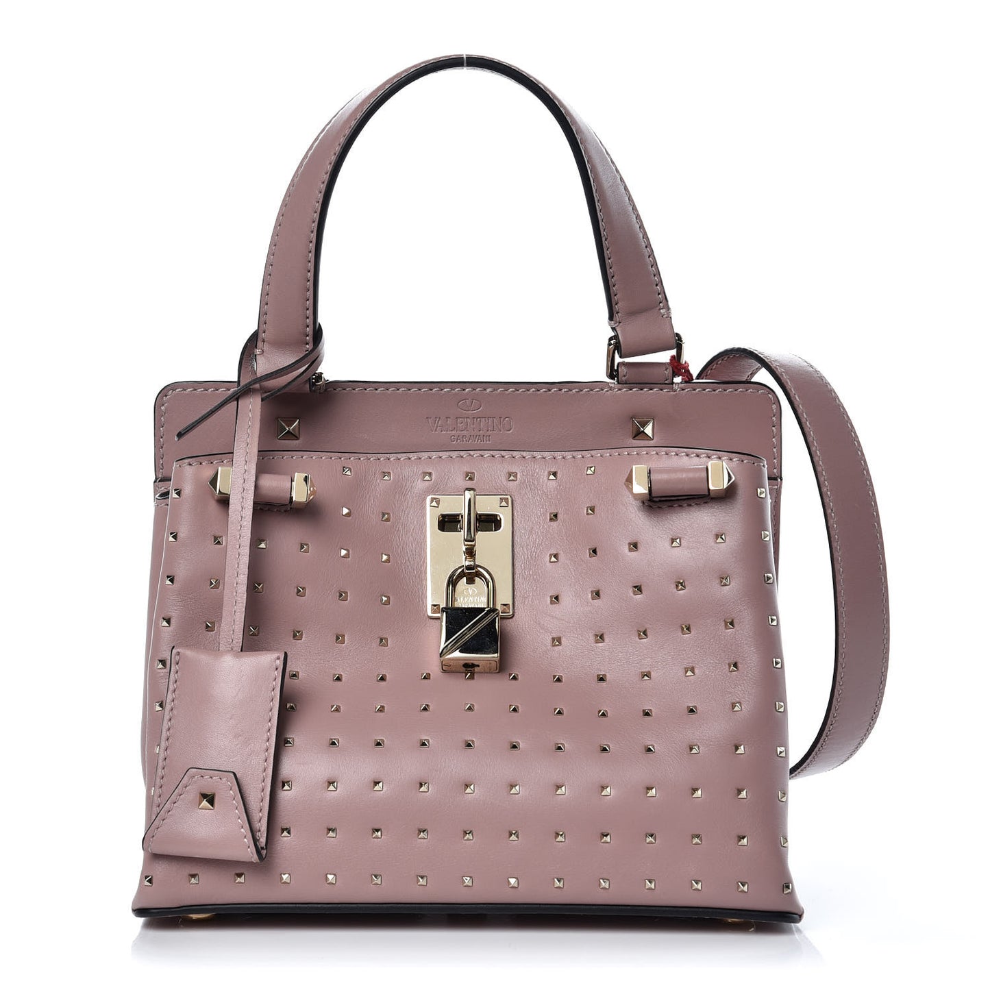 Calfskin Studded Small Joylock Satchel Lipstick