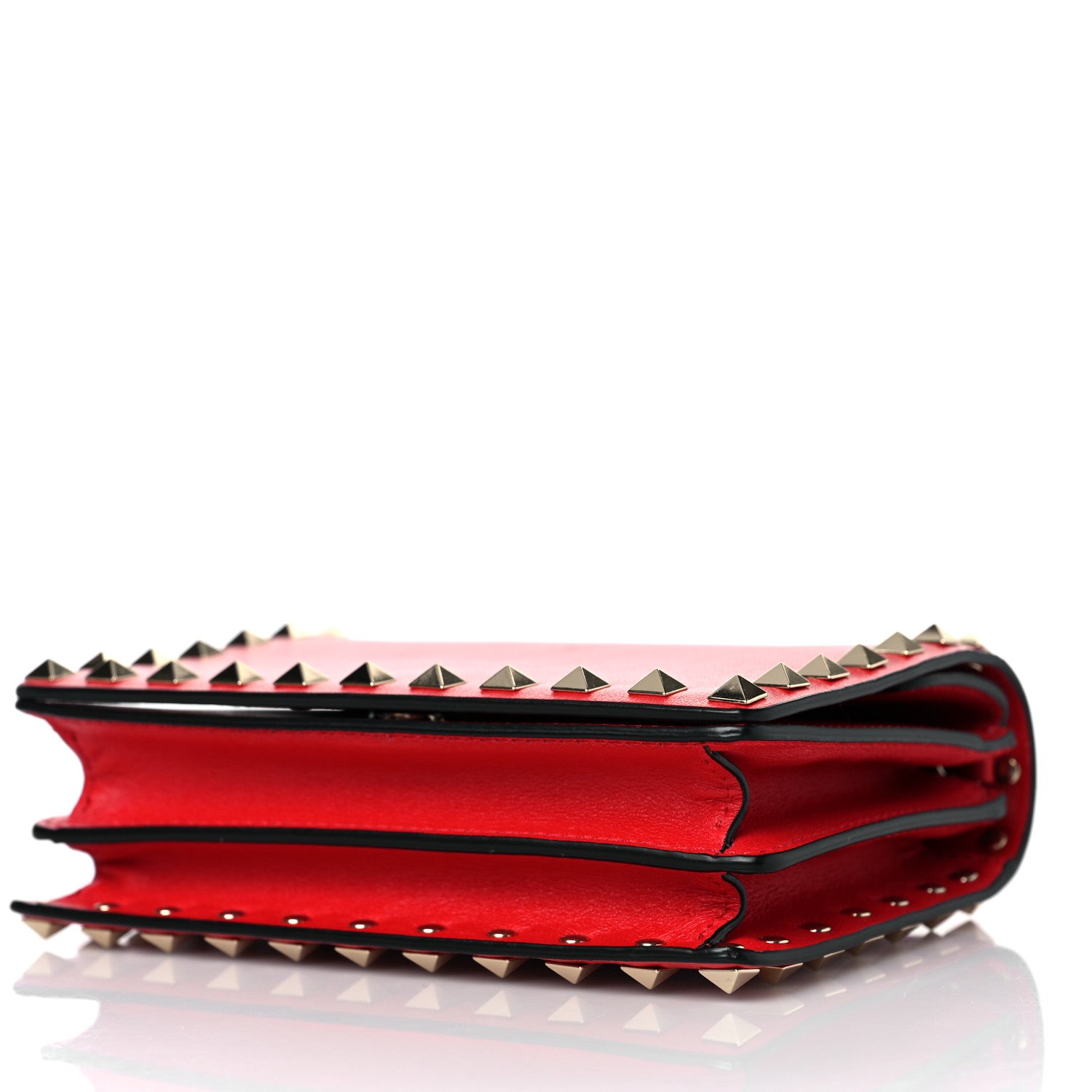 Valentino Garavani Vitello Rockstud Wallet On Chain Rouge Pur 7 of 7