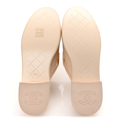 Chanel Lambskin Quilted CC Turnlock Mules 38.5 Light Beige 6 of 10