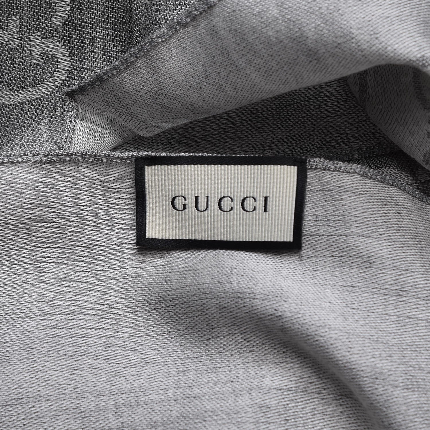 Gucci Wool Silk GG Monogram GGNat Scarf Lead 4 of 7