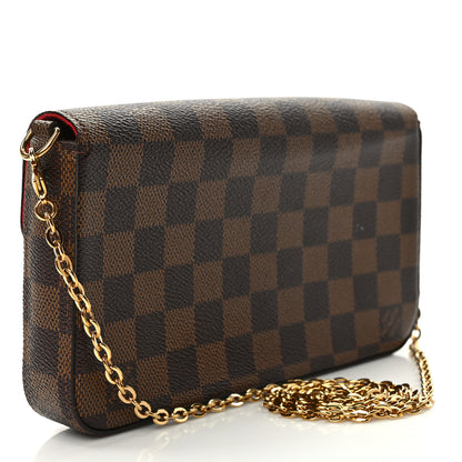 Louis Vuitton Damier Ebene Pochette Felicie Chain Wallet 4 of 14