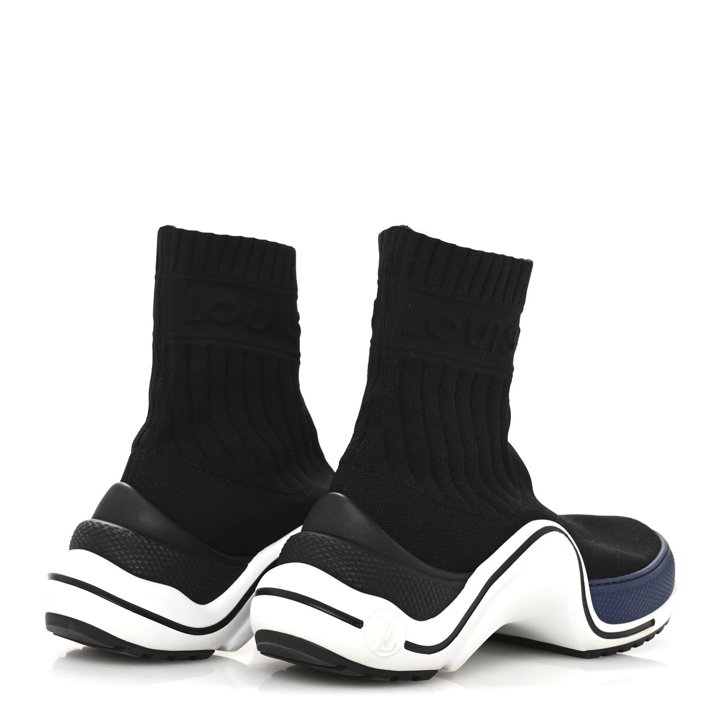 Stretch Textile LV Archlight Sneaker Boots 36 Black Blue