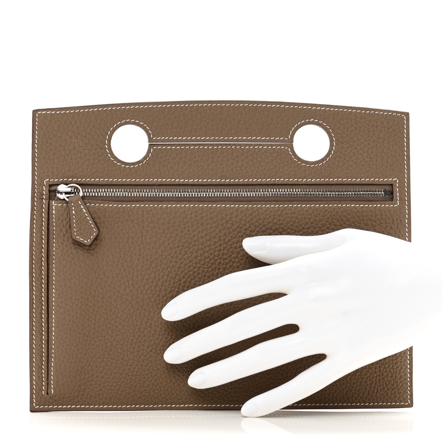 Hermes Togo Backpocket Pouch 30 Etoupe 2 of 7