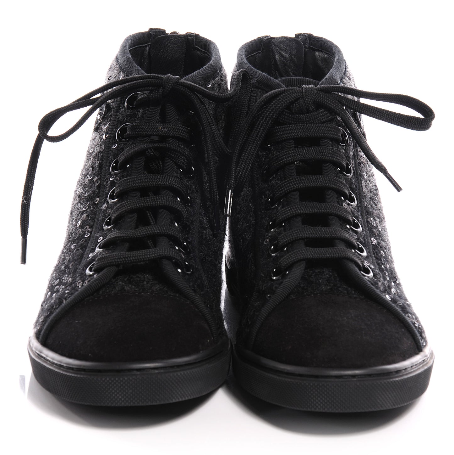 Wool Sequins Punchy High Top Sneakers 36 Anthracite