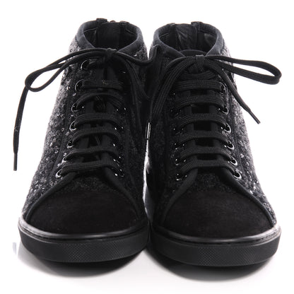 Louis Vuitton Wool Sequins Punchy High Top Sneakers 36 Anthracite 2 of 7