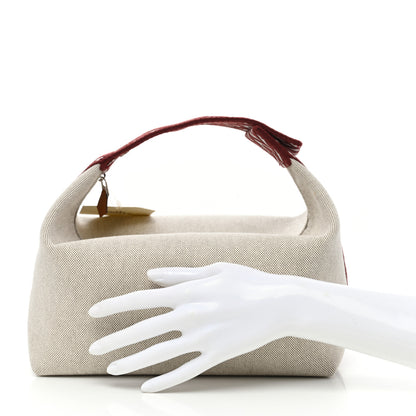 Hermes Canvas Large Bride-A-Brac Pouch Natural Rouge H 2 of 6