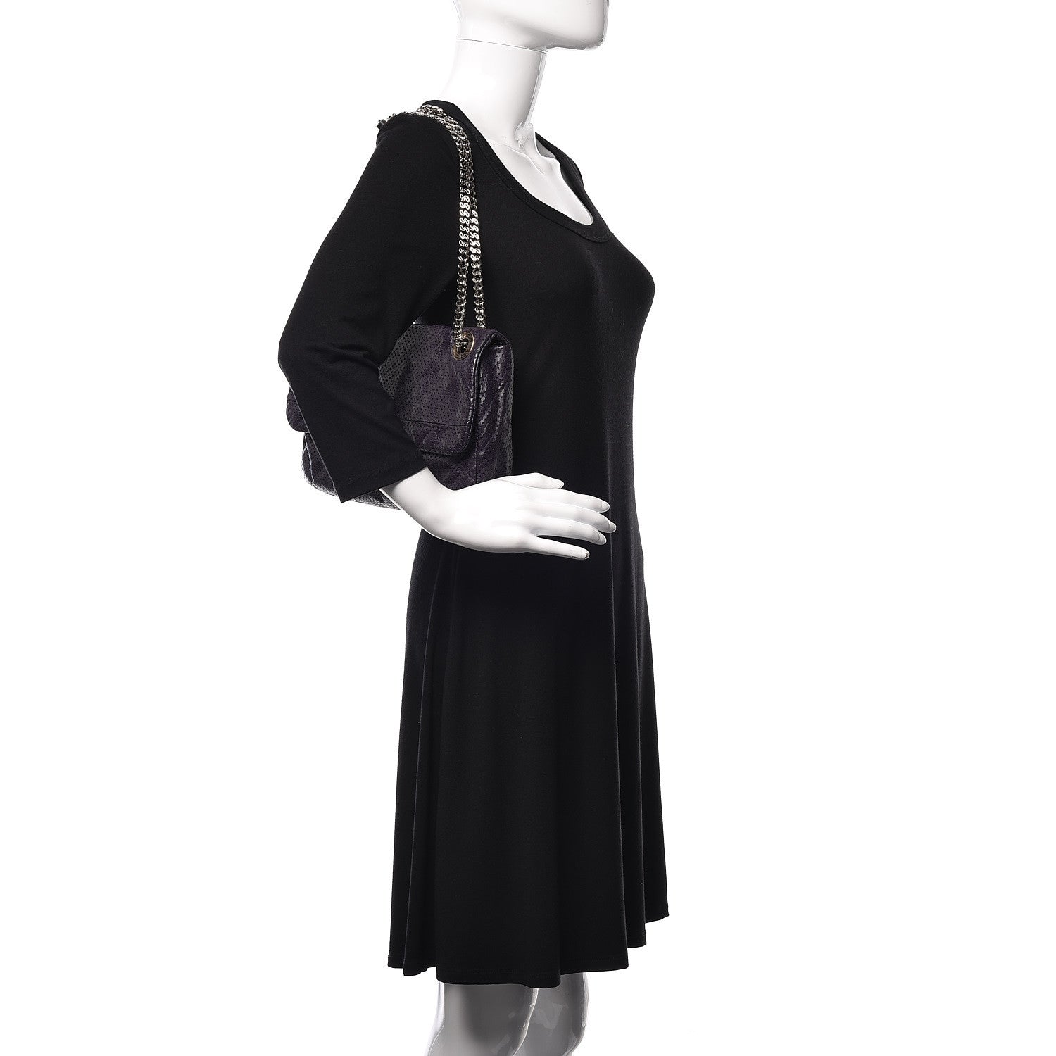Chanel Calfskin Perforated Large Drill Flap Purple 2 of 10
