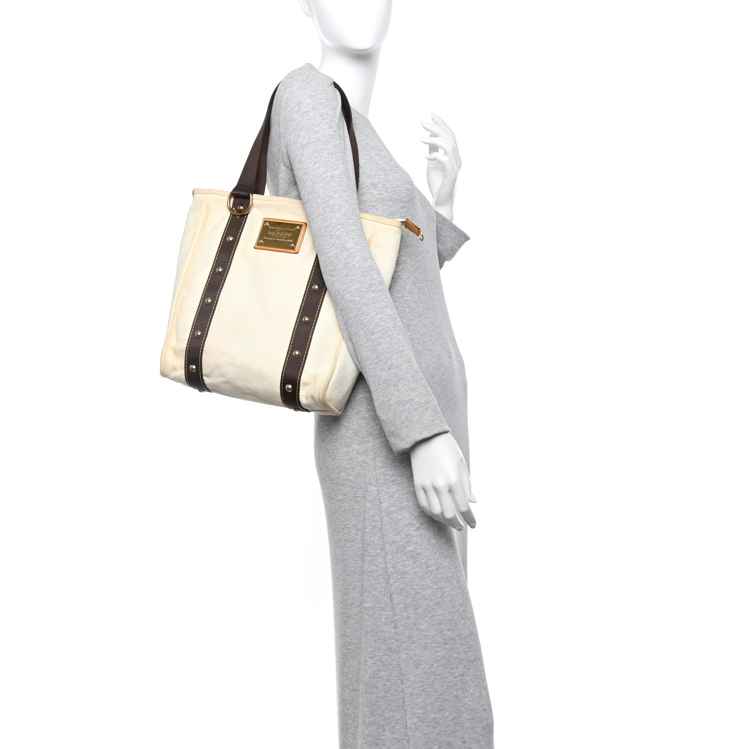 Louis Vuitton Toile Antigua Cabas MM Tote White 2 of 10